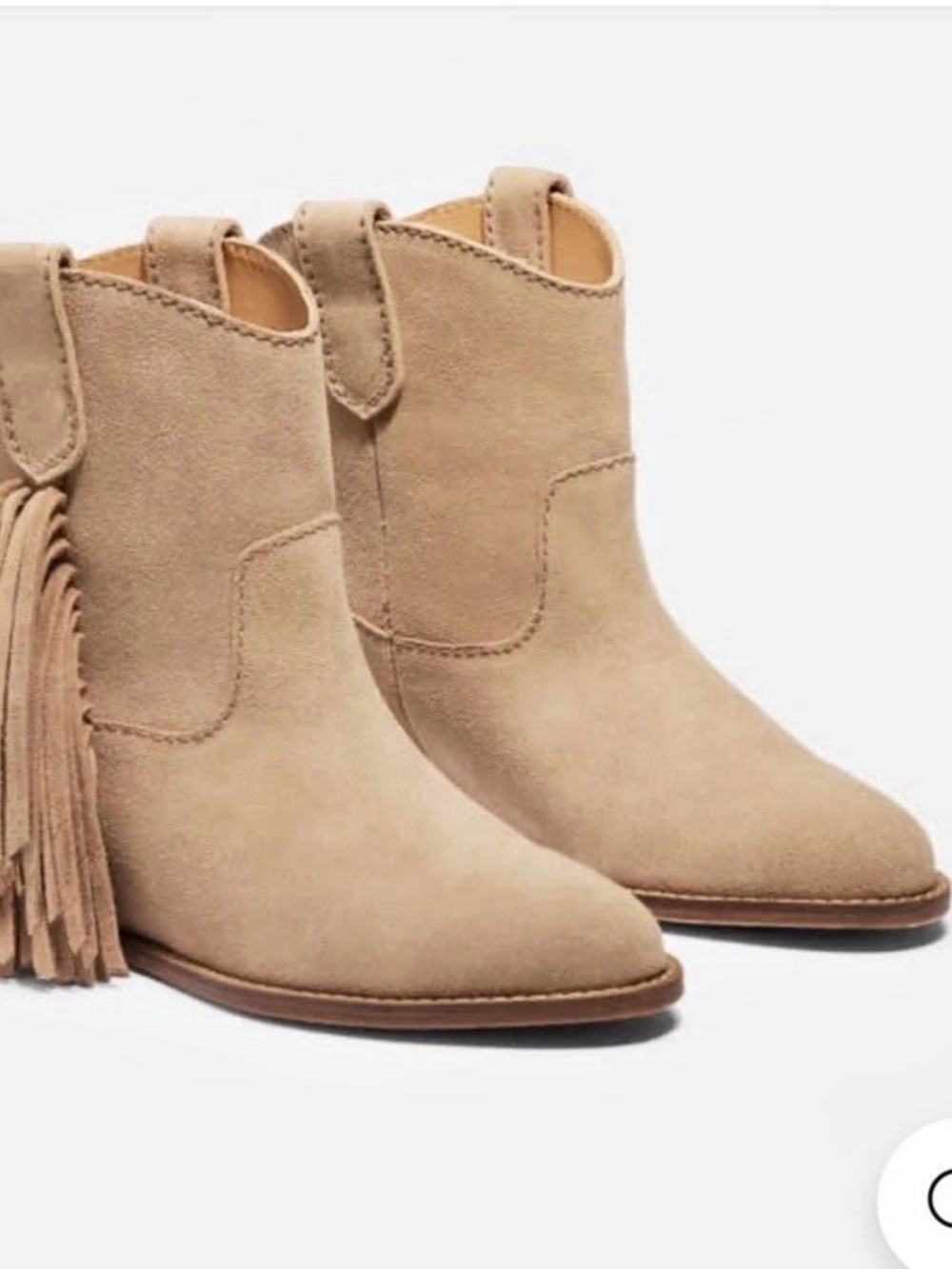 Nisolo Amaya Fringe Bootie Ankle Boots Tan US 7 NIB
